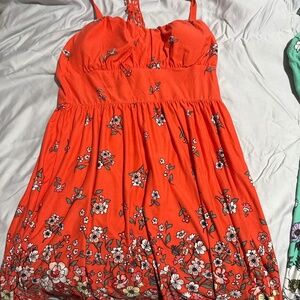 1 teal beautiful & fun sundress XL 15/17 si 1sunny orange sundress XL 15/17 size